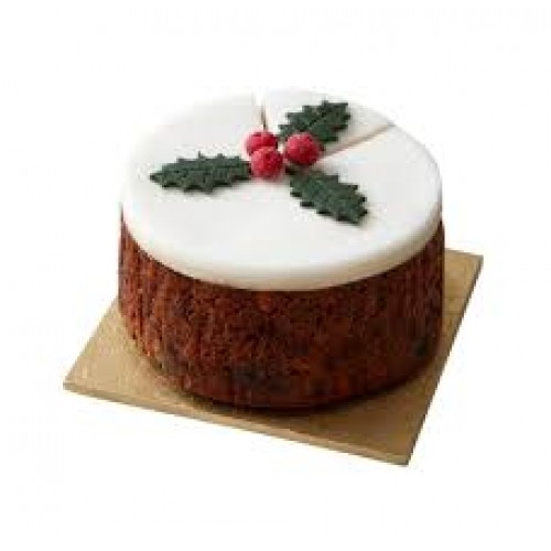 Christmas Toped Iced Fruit Cake 