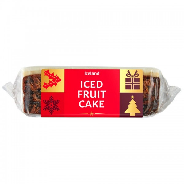 Christmas Iced Fruit Cake Slice 