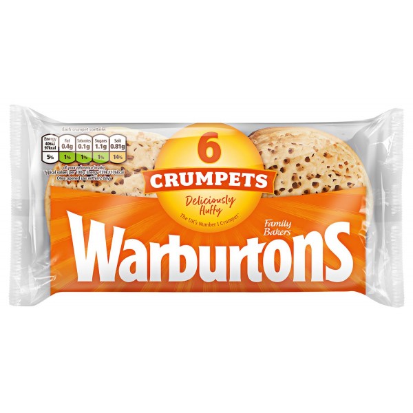 Warburtons - 6 Crumpets 396 g 