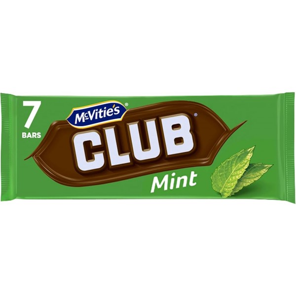 Mcvitie's - Club Mint Chocolate Bars 7 pk 