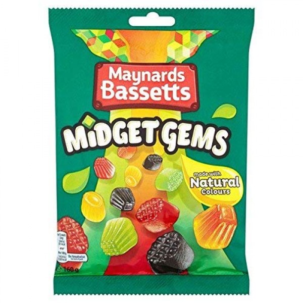 Maynards Bassetts - Midget Gems Sweets Bag 160 g 