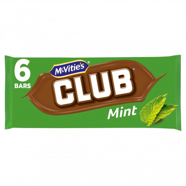 Mcvitie's - Club Mint Chocolate Bars 6 pk 
