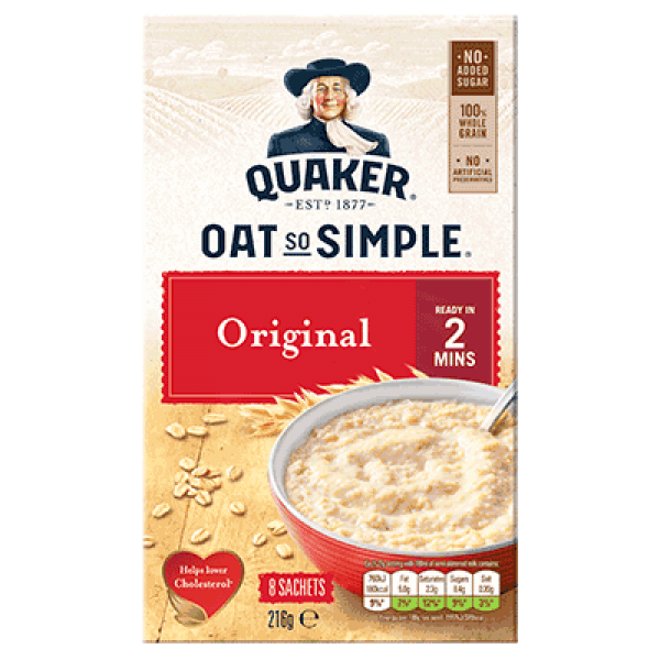 Quaker - Oat So Simple Original Porridge Sachet 6 x 27 g