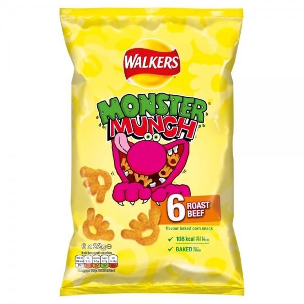 Walkers - Monster Munch Roast Beef 6 Pack  