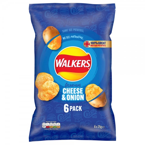 Walkers - Cheese & Onion 6 Pack 