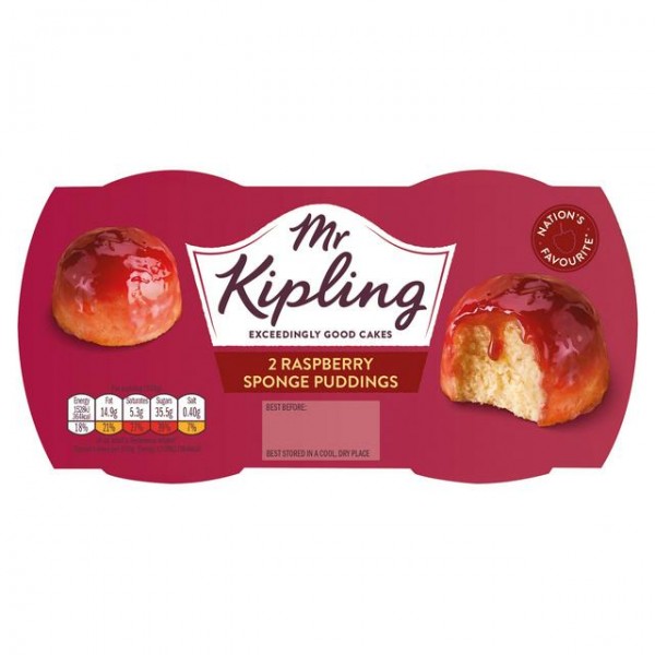 Mr Kipling - Raspberry Sponge Puddings 2 x 95 g