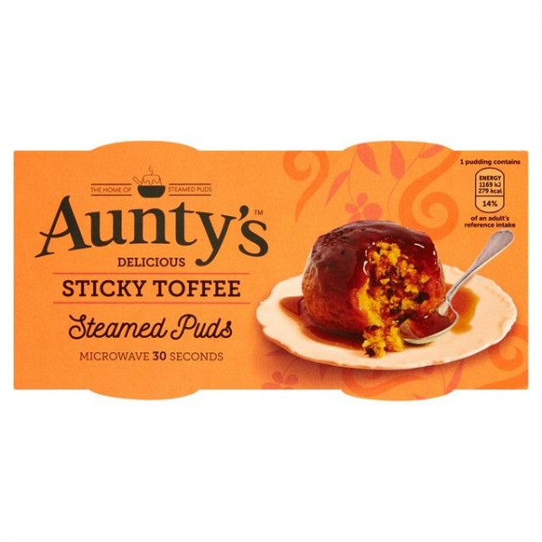 Aunty's - Sticky Toffee Steamed Pudding 2 x 95 g 