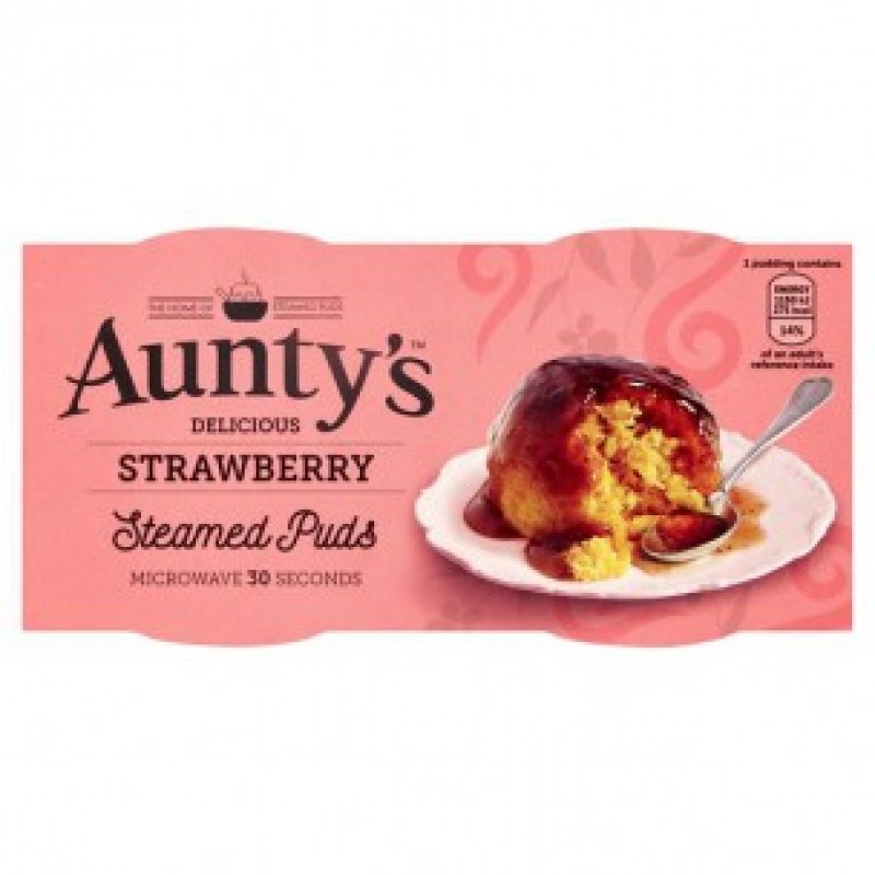 Aunty’s - Strawberry Steamed Puds 2 x 95 g 