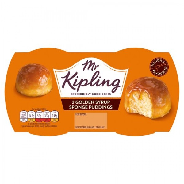Mr Kipling - Golden Syrup Sponge Puddings 2 x 95 g 