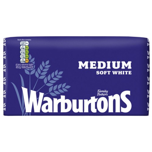 Warburtons - Medium sliced White Bread 800g