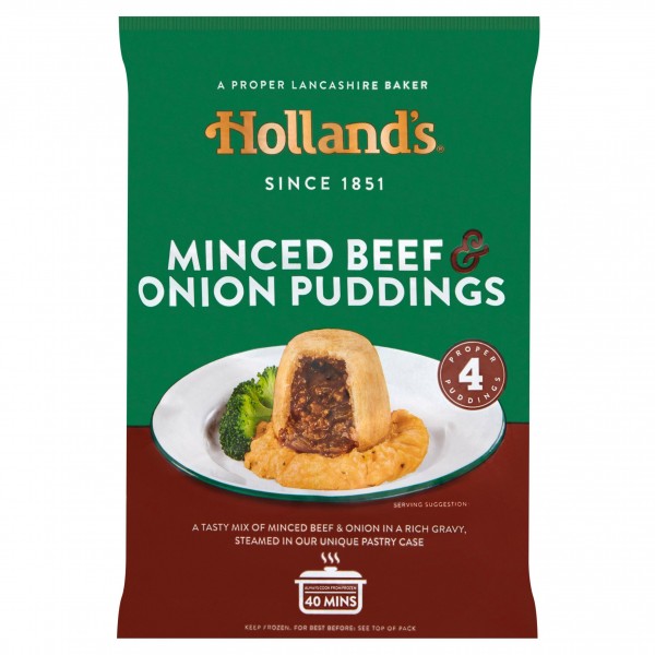 Holland’s - 4 Monced beef & Onion pies 