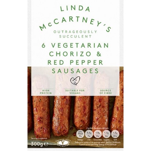 Linda McCartney's - 6 Vegetarian Chorizo & Red Pepper Sausages 300 g 