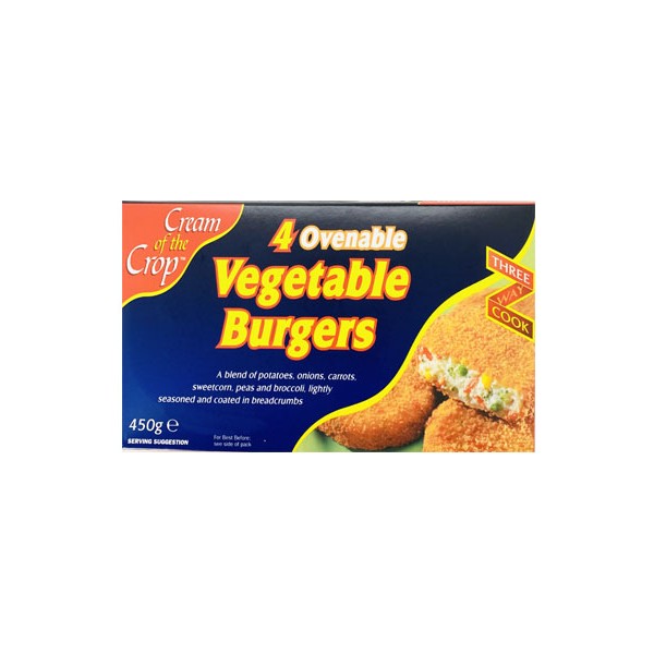 Cream of the Crop - 4 Vegetable Burgers  450g
