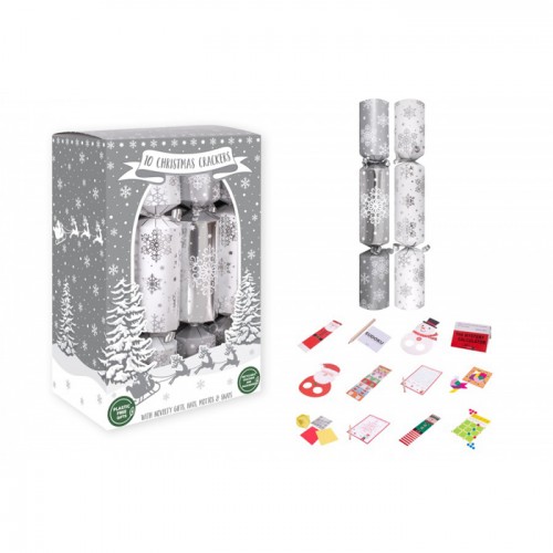 Christmas Crackers - Silver & White x 10 