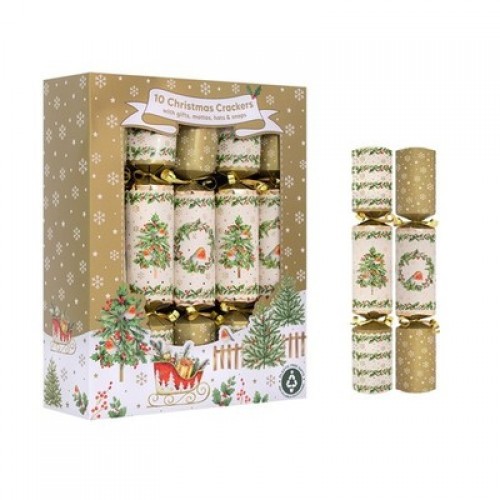 Christmas Crackers - Gold & Cream  x 10 