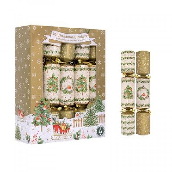 Christmas Crackers - Gold & Cream  x 10 