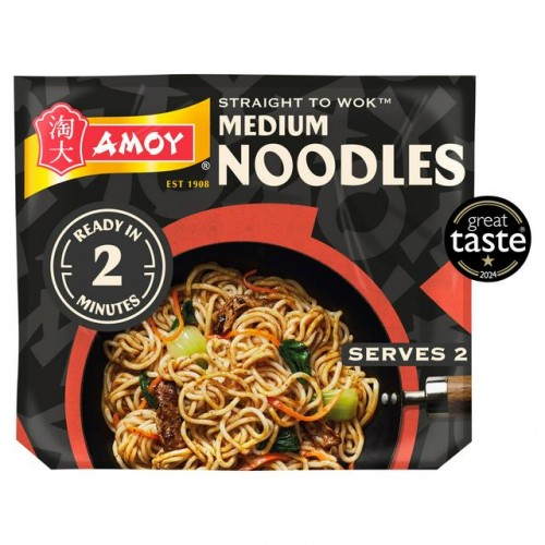 Amoy - Straight to Wok Medium Noodles 2 x 150g